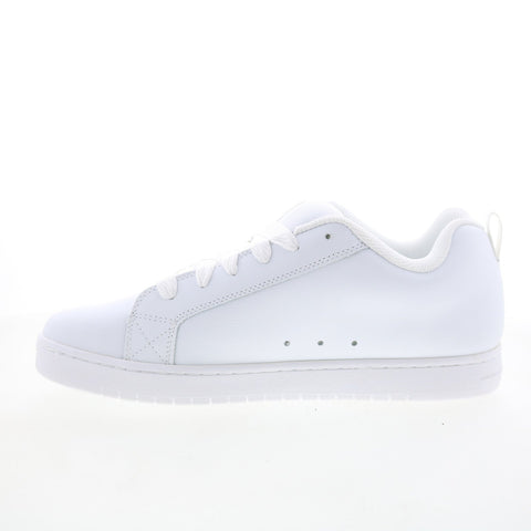 DC Court Graffik 300529-WHT Mens White Leather Skate Inspired Sneakers Shoes