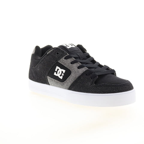 DC Pure 300660-BDM Mens Black Canvas Skate Inspired Sneakers Shoes