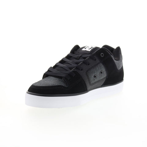 DC Pure 300660-BDS Mens Black Nubuck Lace Up Skate Inspired Sneakers Shoes