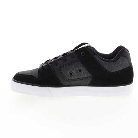 DC Pure 300660-BDS Mens Black Nubuck Lace Up Skate Inspired Sneakers Shoes