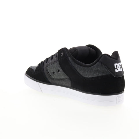 DC Pure 300660-BDS Mens Black Nubuck Lace Up Skate Inspired Sneakers Shoes