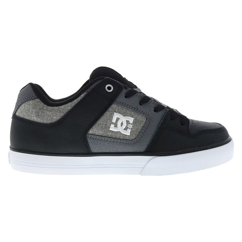 DC Pure 300660-KWA Mens Black Leather Lace Up Skate Inspired Sneakers Shoes