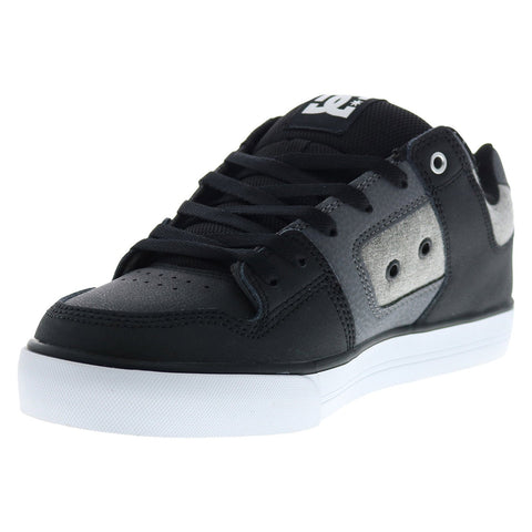 DC Pure 300660-KWA Mens Black Leather Lace Up Skate Inspired Sneakers Shoes
