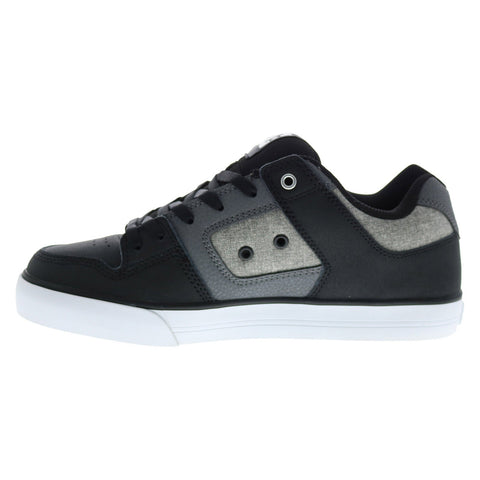 DC Pure 300660-KWA Mens Black Leather Lace Up Skate Inspired Sneakers Shoes