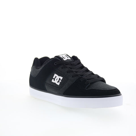 DC Pure 300660-KWT Mens Black Nubuck Lace Up Skate Inspired Sneakers Shoes