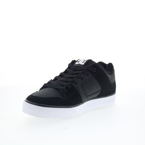 DC Pure 300660-KWT Mens Black Nubuck Lace Up Skate Inspired Sneakers Shoes