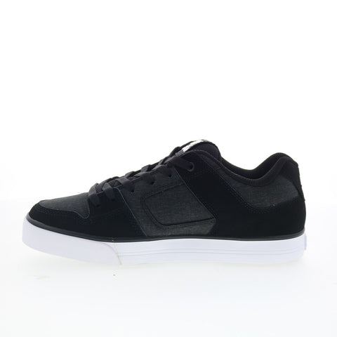 DC Pure 300660-KWT Mens Black Nubuck Lace Up Skate Inspired Sneakers Shoes