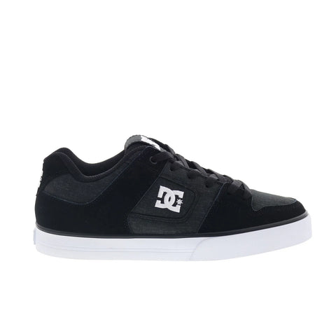 DC Pure 300660-KWT Mens Black Nubuck Lace Up Skate Inspired Sneakers Shoes