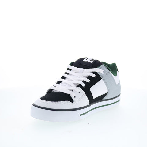DC Pure 300660-WBN Mens White Leather Lace Up Skate Inspired Sneakers Shoes