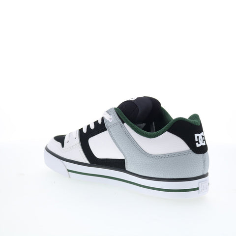 DC Pure 300660-WBN Mens White Leather Lace Up Skate Inspired Sneakers Shoes