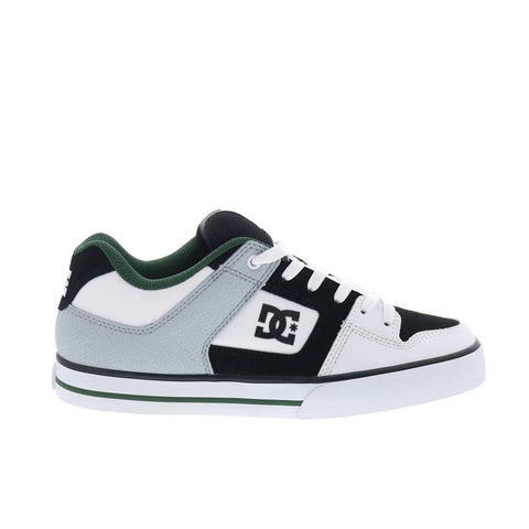 DC Pure 300660-WBN Mens White Leather Lace Up Skate Inspired Sneakers Shoes