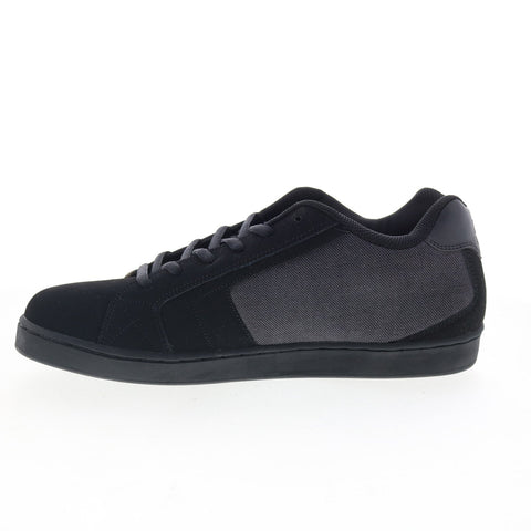 DC Net SE 302297 Mens Black Nubuck Lace Up Skate Inspired Sneakers Shoes