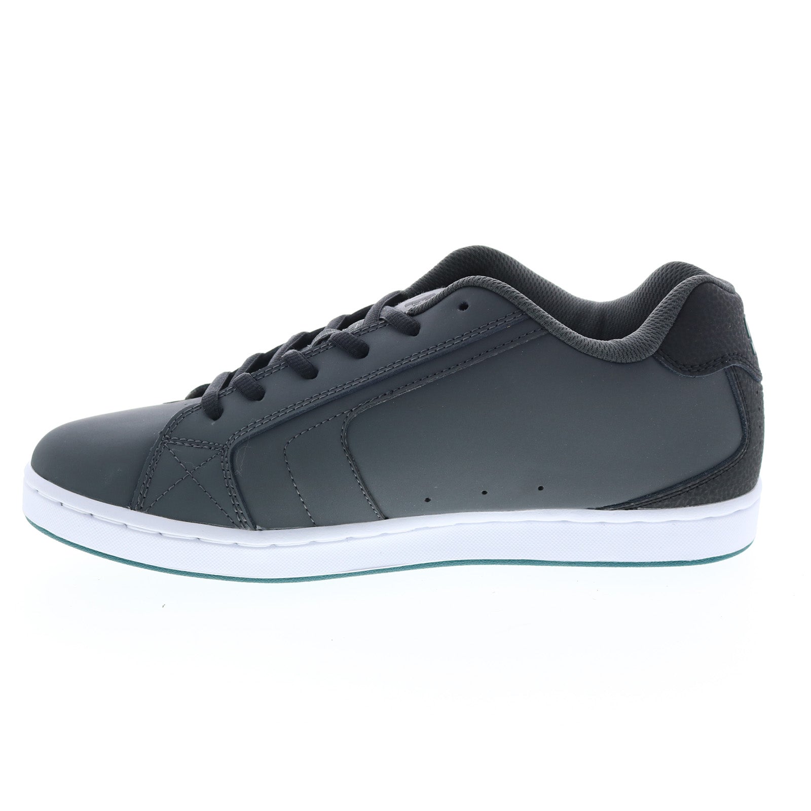 刹那0619 DC Net 302361 Mens Black Nubuck Leather Lace Up Skate Sneakers