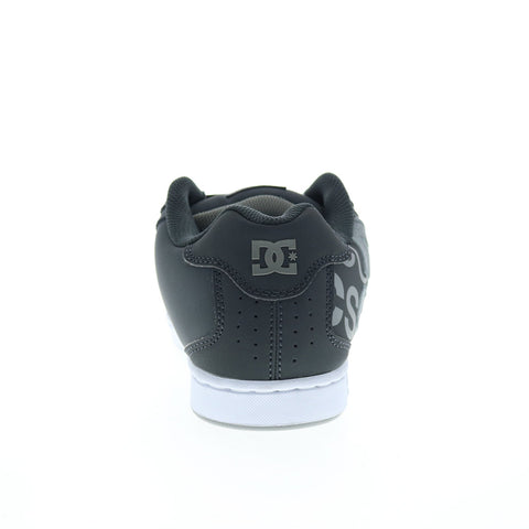 DC Net 302361-HGW Mens Gray Leather Lace Up Skate Inspired Sneakers Shoes