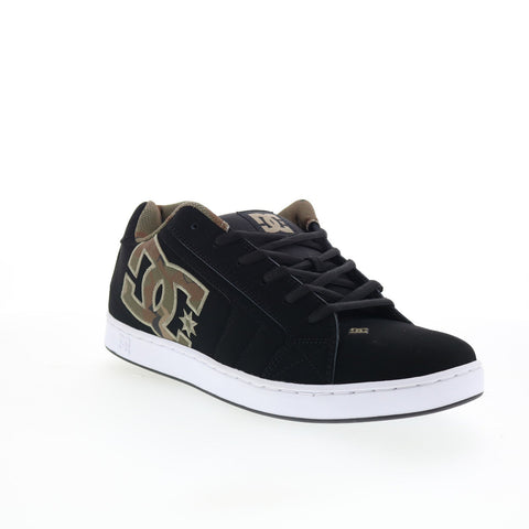 DC Net 302361-XKGK Mens Black Nubuck Lace Up Skate Inspired Sneakers Shoes