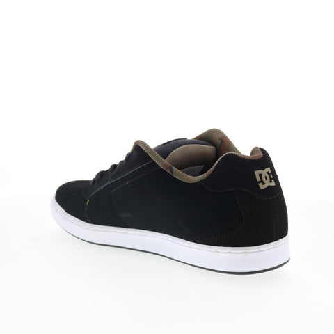 DC Net 302361-XKGK Mens Black Nubuck Lace Up Skate Inspired Sneakers Shoes