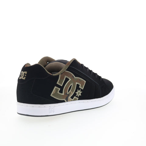 DC Net 302361-XKGK Mens Black Nubuck Lace Up Skate Inspired Sneakers Shoes