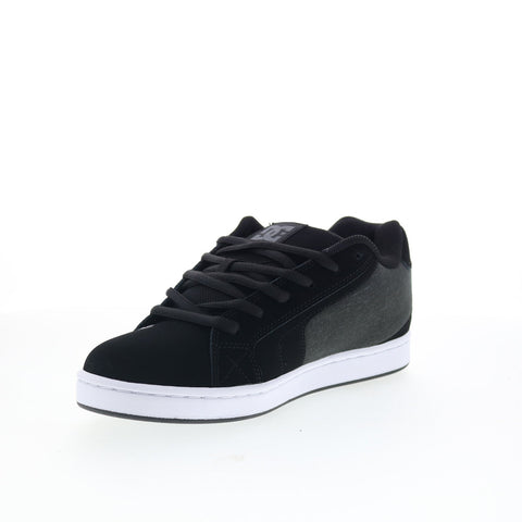 DC Net 302361-XKWK Mens Black Nubuck Lace Up Skate Inspired Sneakers Shoes