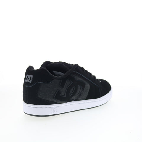 DC Net 302361-XKWK Mens Black Nubuck Lace Up Skate Inspired Sneakers Shoes