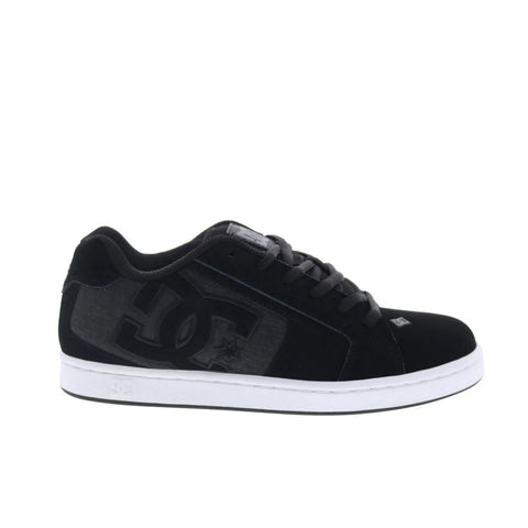 DC Net 302361-XKWK Mens Black Nubuck Lace Up Skate Inspired Sneakers Shoes