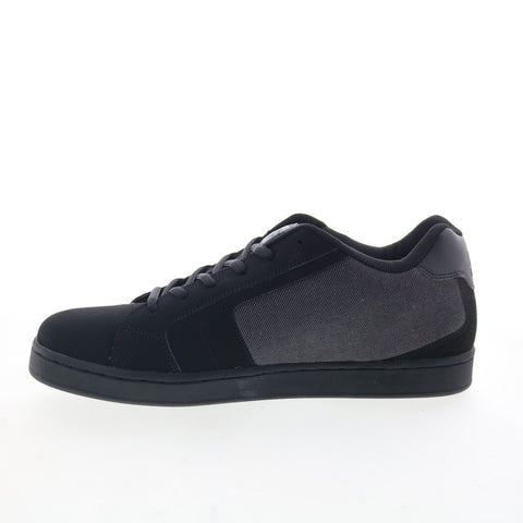 DC Net 302361 Mens Black Nubuck Lace Up Skate Inspired Sneakers Shoes