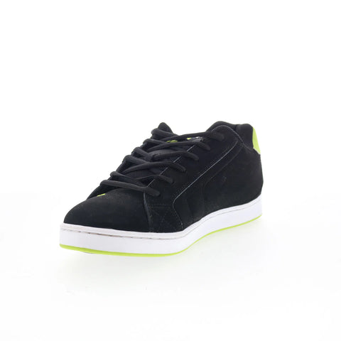 DC Net 302361-BL4 Mens Black Nubuck Lace Up Skate Inspired Sneakers Shoes