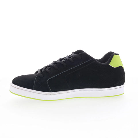 DC Net 302361-BL4 Mens Black Nubuck Lace Up Skate Inspired Sneakers Shoes