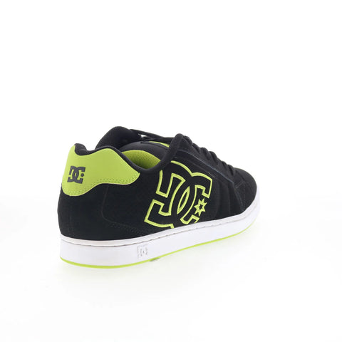 DC Net 302361-BL4 Mens Black Nubuck Lace Up Skate Inspired Sneakers Shoes