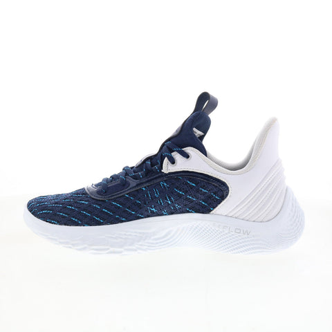 Under Armour Curry Flow 9 3025631-101 Mens Blue Mesh Athletic Basketball Shoes