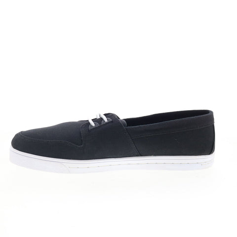 DC Club TX 302861 Mens Black Canvas Slip On Skate Inspired Sneakers Shoes