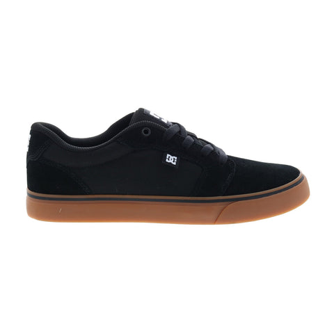 DC Anvil 303190-BGM Mens Black Suede Lace Up Skate Inspired Sneakers Shoes
