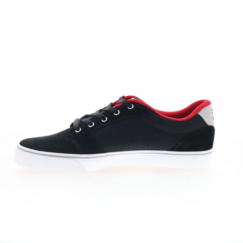 DC Anvil 303190 Mens Black Suede Lace Up Skate Inspired Sneakers Shoes