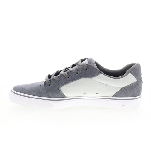 DC Anvil 303190 Mens Gray Suede Lace Up Skate Inspired Sneakers Shoes