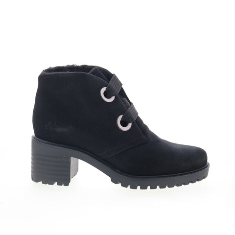 Bos. & Co. Index 30677 Womens Black Suede Lace Up Ankle & Booties Boots