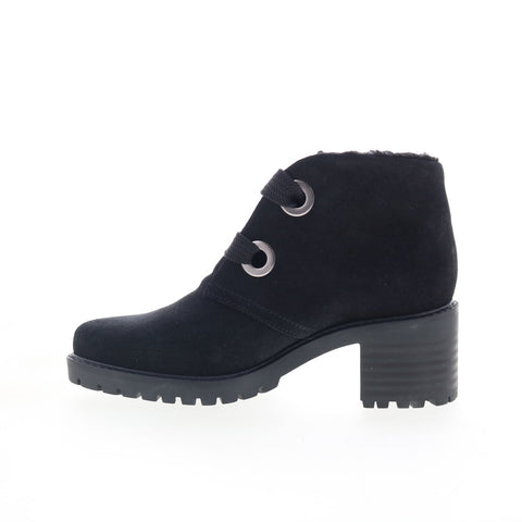 Bos. & Co. Index 30677 Womens Black Suede Lace Up Ankle & Booties Boots