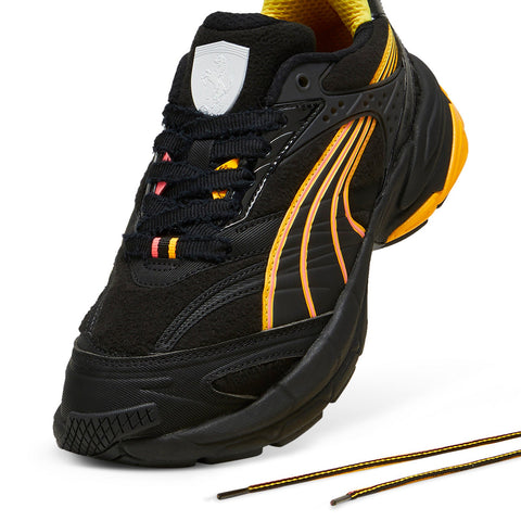 Puma Scuderia Ferrari Velophasis Neon Mens Black Athletic Running Shoes