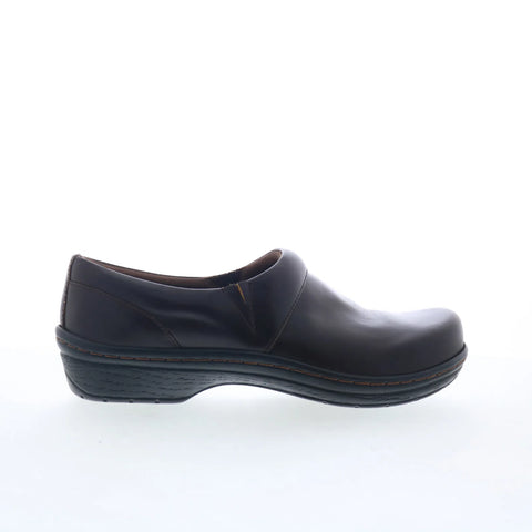 Klogs Mission 3087-0065 Womens Brown Wide Leather Slip On Clog Sandals Shoes