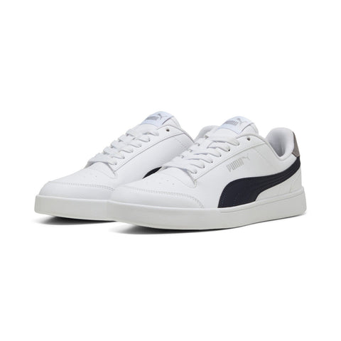 Puma Shuffle 30966838 Mens White Leather Lace Up Lifestyle Sneakers Shoes