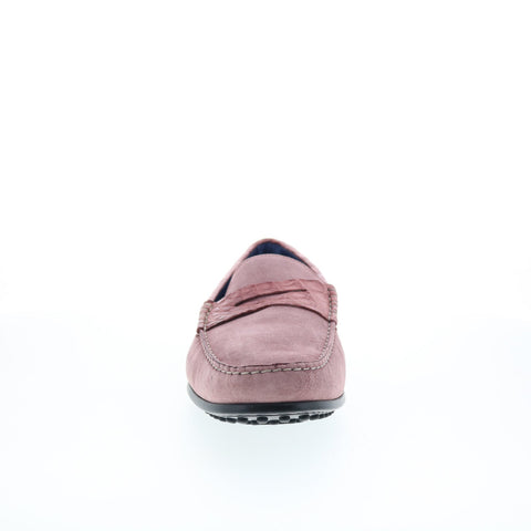 Zelli Italia Monza Croc Suede Driver Loafer Mens Pink Loafers Moccasin Shoes