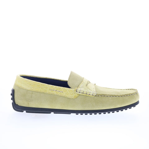 Zelli Italia Monza Suede 31-160 Mens Green Loafers & Slip Ons Moccasin Shoes