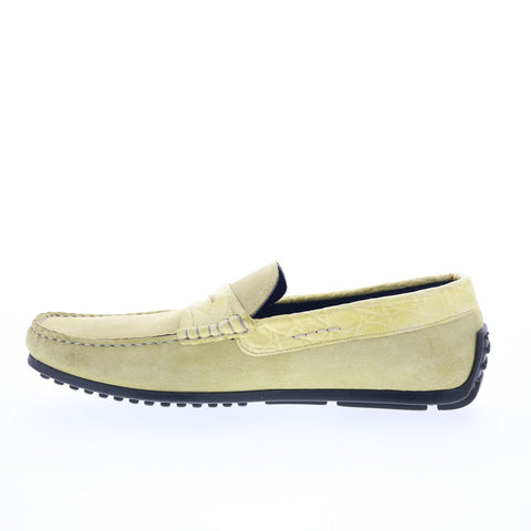 Zelli Italia Monza Suede 31-160 Mens Green Loafers & Slip Ons Moccasin Shoes