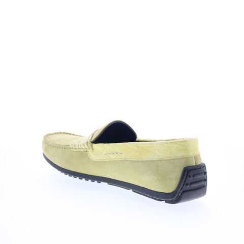 Zelli Italia Monza Suede 31-160 Mens Green Loafers & Slip Ons Moccasin Shoes