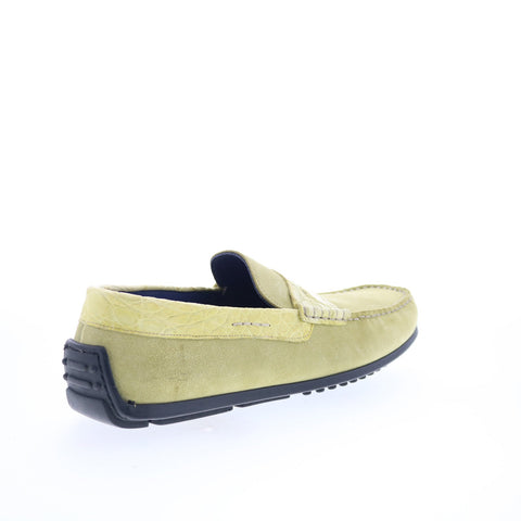 Zelli Italia Monza Suede 31-160 Mens Green Loafers & Slip Ons Moccasin Shoes
