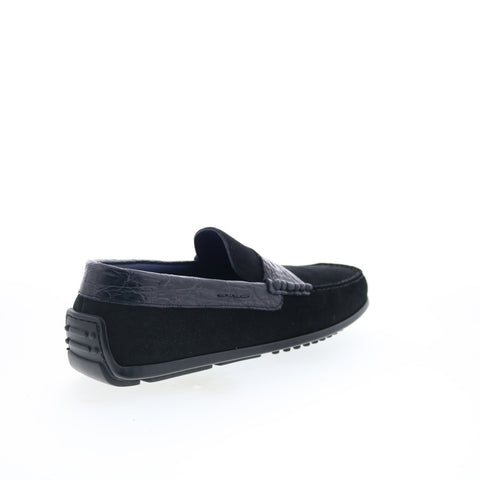 Zelli Italia Monza Suede Mens Black Loafers & Slip Ons Moccasin Shoes
