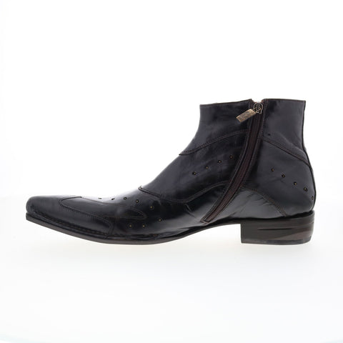 Ghost Butter Lux Nocciola 3100 Mens Black Leather Zipper Casual Dress Boots