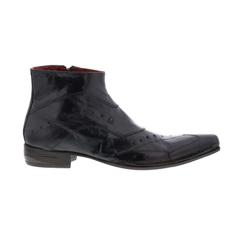 Ghost Butter Lux Nocciola 3100 Mens Black Leather Zipper Casual Dress Boots