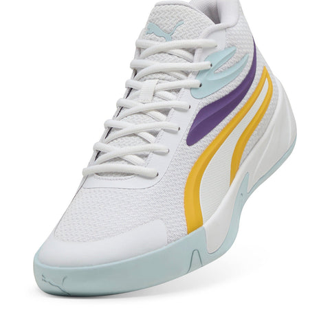 Puma Court Pro 31082905 Mens White Mesh Lace Up Athletic Basketball Shoes