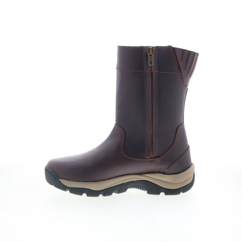 Jama Old West MB2064 Mens Brown Wide Leather Zipper Casual Dress Boots