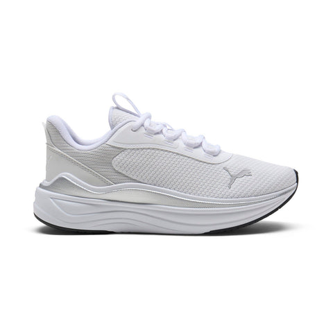 Puma Stakd Evo 31128904 Womens White Canvas Lace Up Athletic Running Shoes