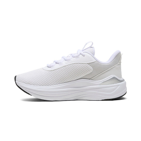 Puma Stakd Evo 31128904 Womens White Canvas Lace Up Athletic Running Shoes